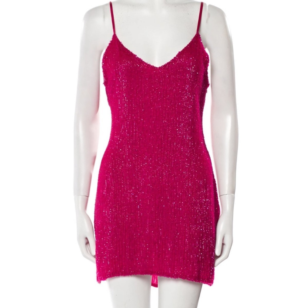 Retrofete Fuchsia Sequin Mini Dress